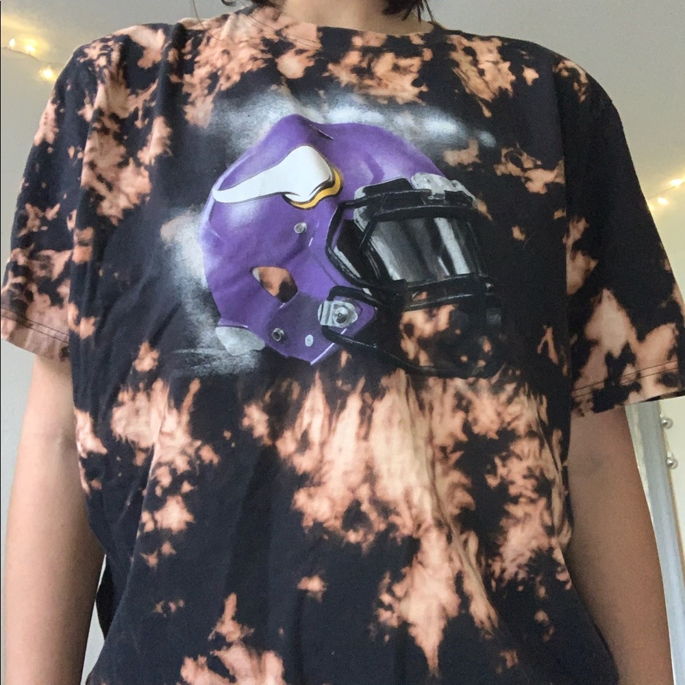 Nike NFL Minnesota Vikings redone Bleach tie dye shirt